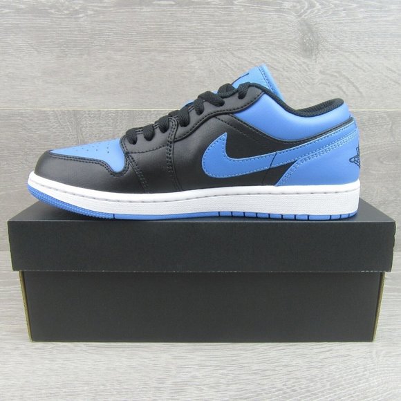 Air Jordan 1 Low University Blue Black Sneakers Mens Size 10.5 NEW - Picture 3 of 13